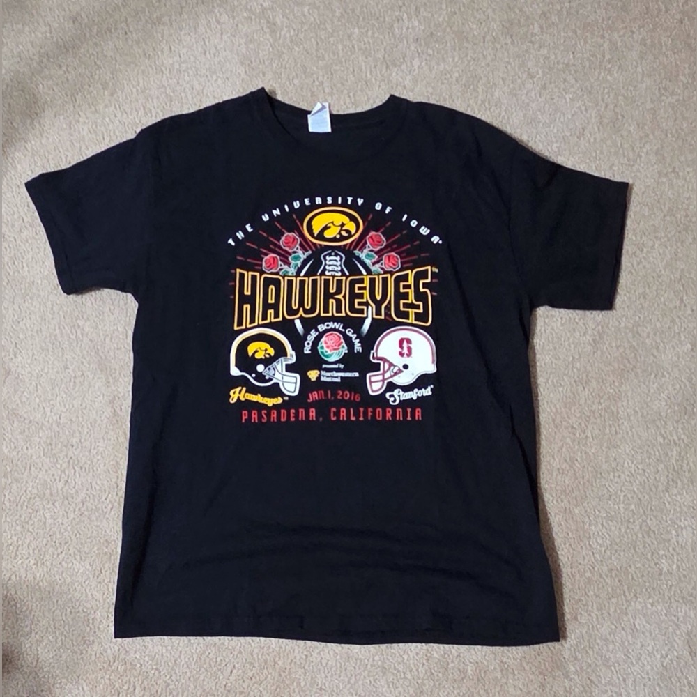 Men’s Large Gildan Black Iowa Rose Bowl T Shirt